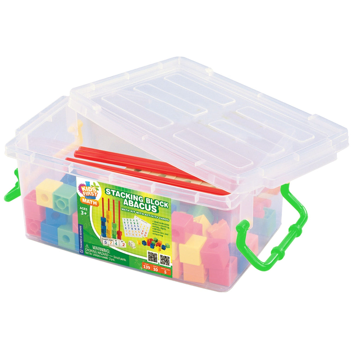 Kids First Math - Stacking Block Abacus Math Kit With Activity Cards