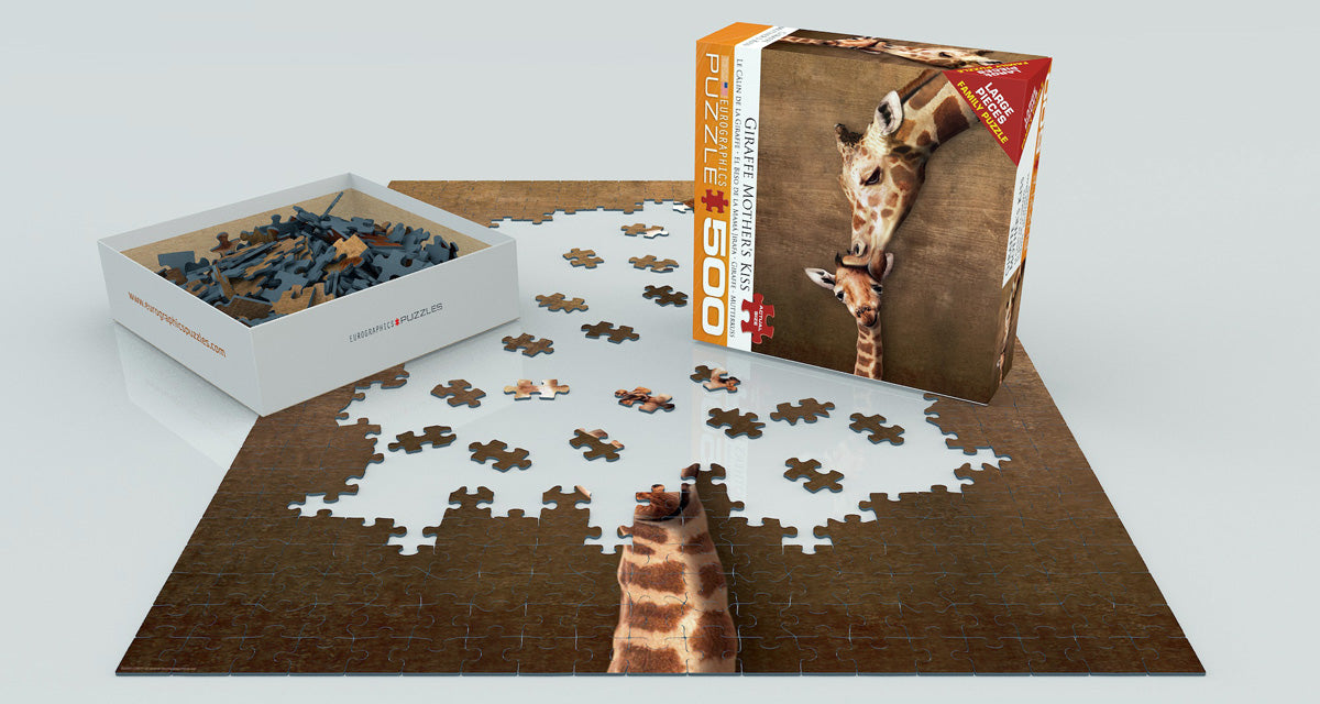 Giraffe Mother's Kiss 500 Piece Puzzle
