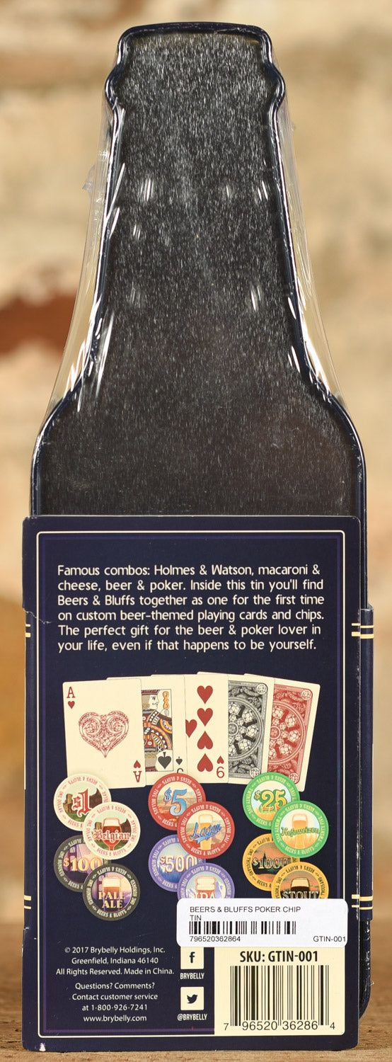 Beers & Bluffs - Poker Chip Set In Tin
