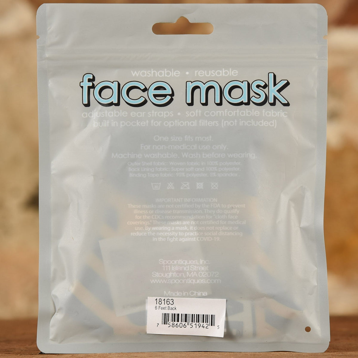Keep 6 Feet Back Mask- Adult Size
