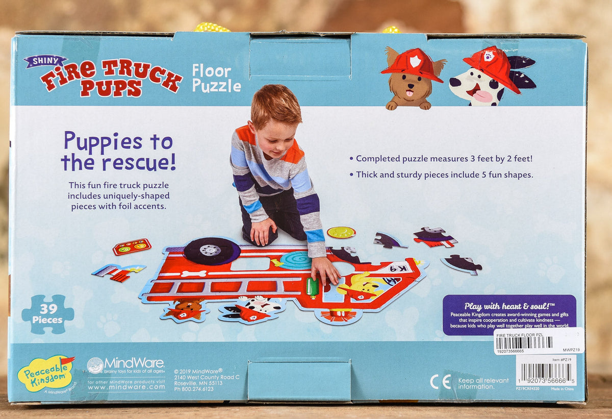 Shimmery Fire Truck Pups 39 Piece Floor Puzzle