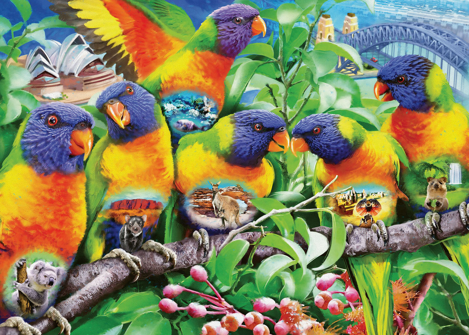  Land Of The Lorikeet - 1000 Piece Puzzle