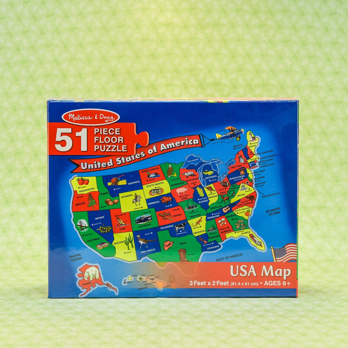  USA Map 51 Piece Floor Puzzle