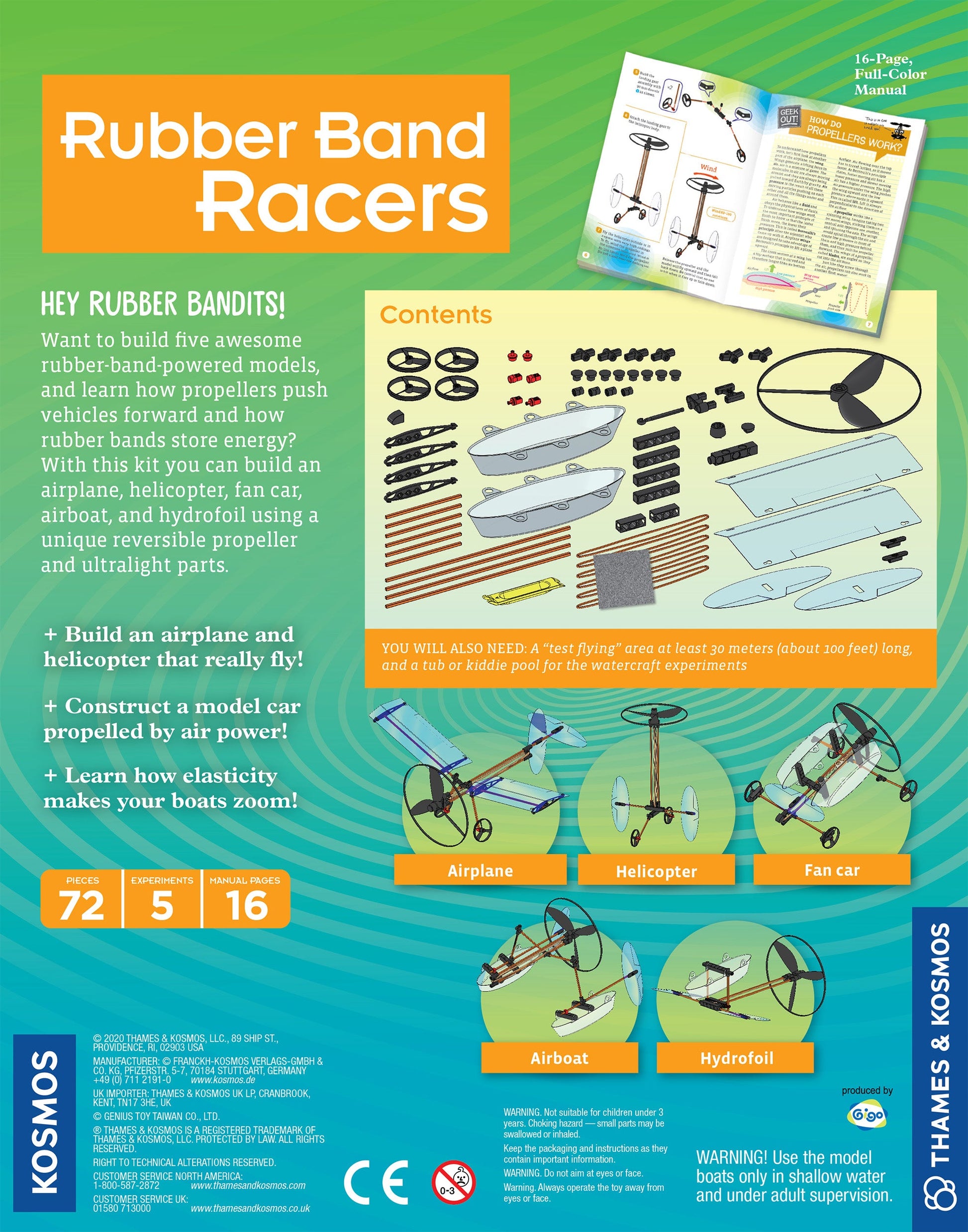 Rubber Band Racers - STEM Experiment Kit