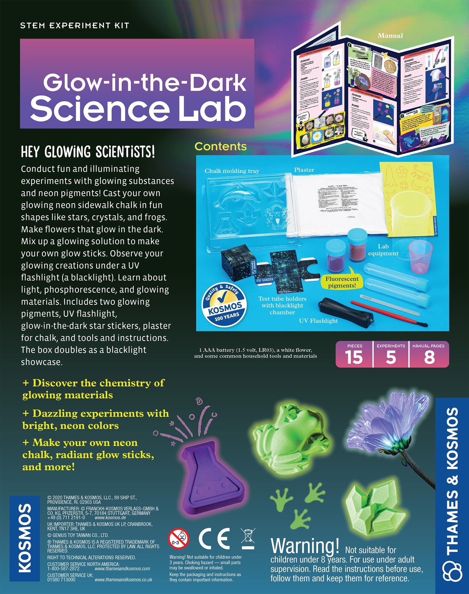  Glow-in-the-Dark Science Lab - STEM Experiment Kit