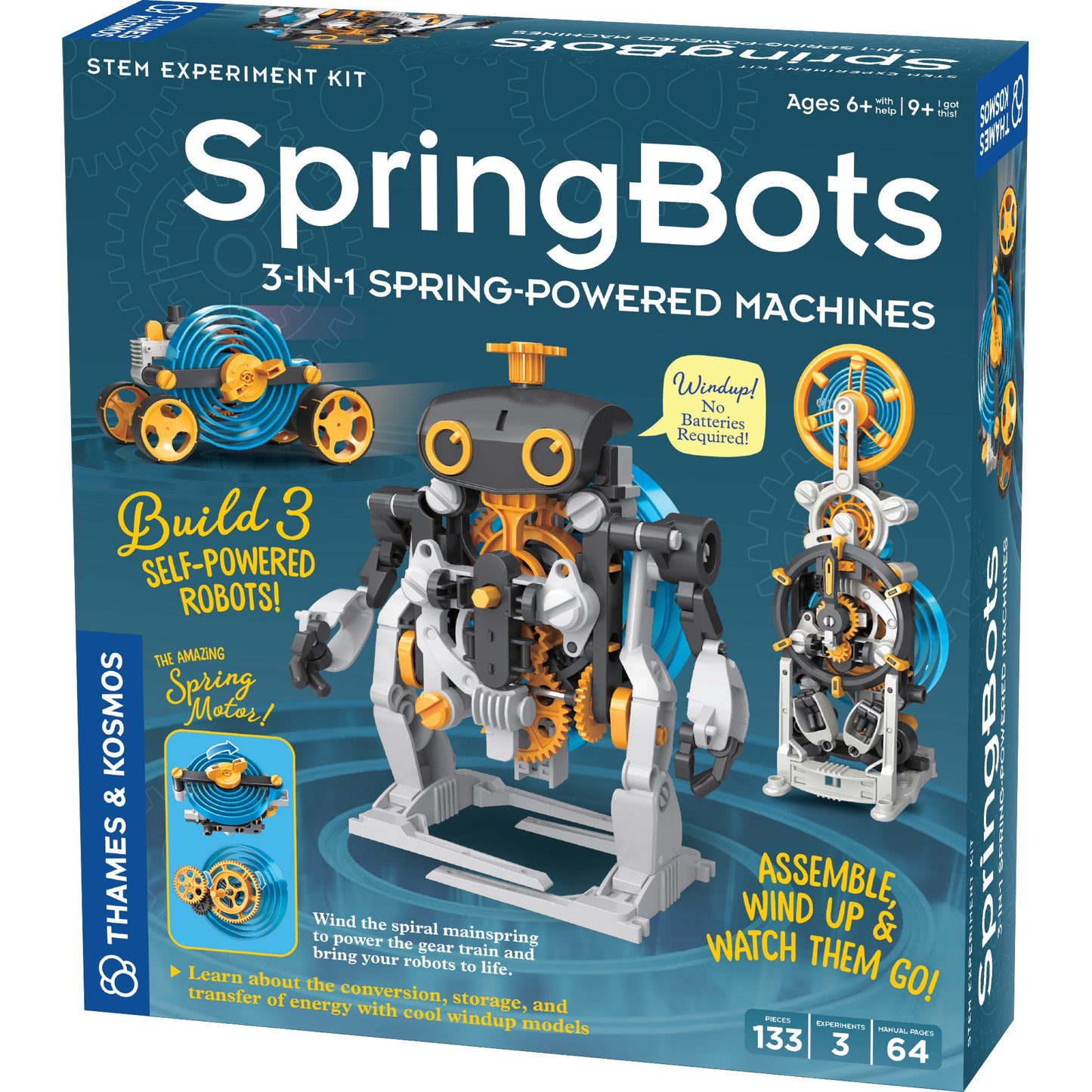  SpringBots: 3-in-1 Spring-Powered Machines - STEM Experiment Kit