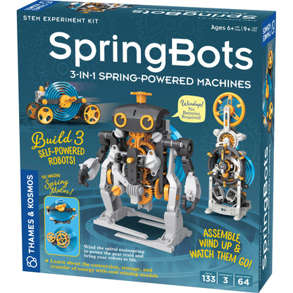 SpringBots: 3-in-1 Spring-Powered Machines - STEM Experiment Kit