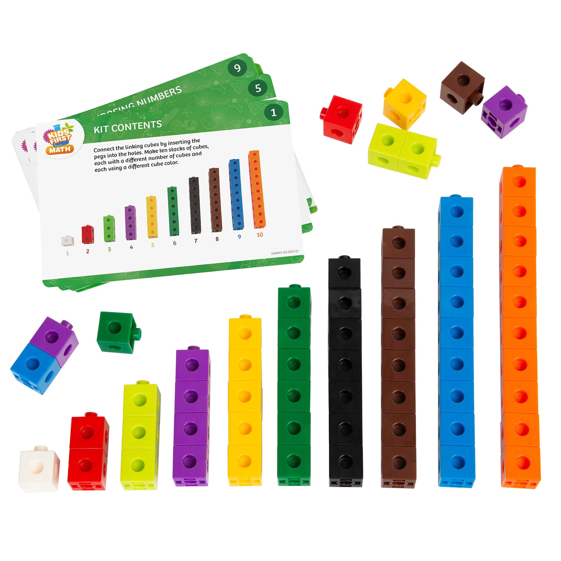  Kids First Math - Linking Cubes Math Kit With Activity Cards