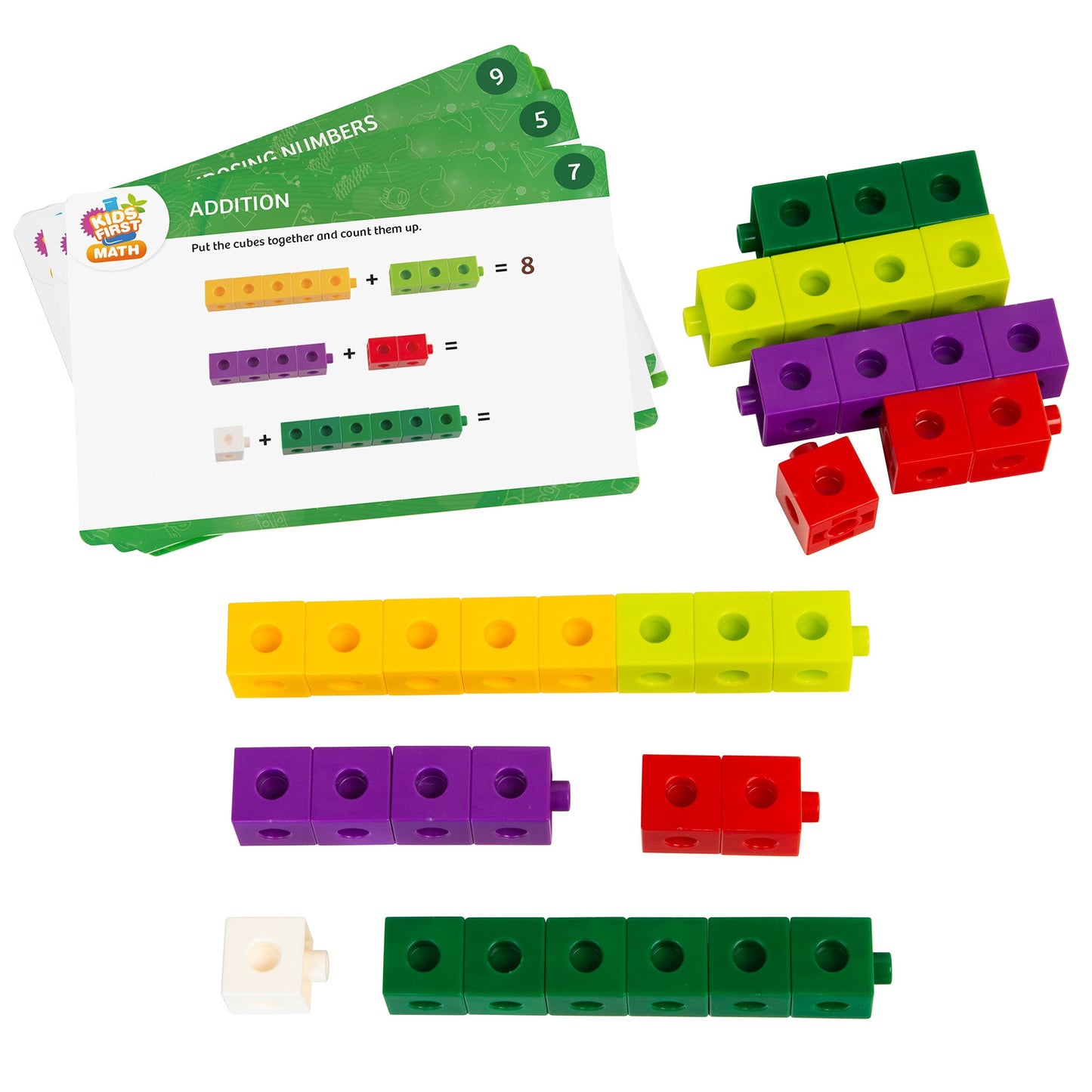  Kids First Math - Linking Cubes Math Kit With Activity Cards