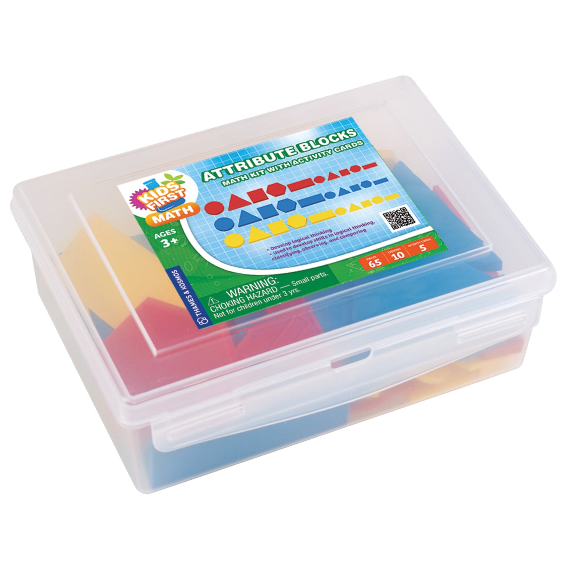  Kids First Math - Attribute Blocks Math Kit With Activity Cards