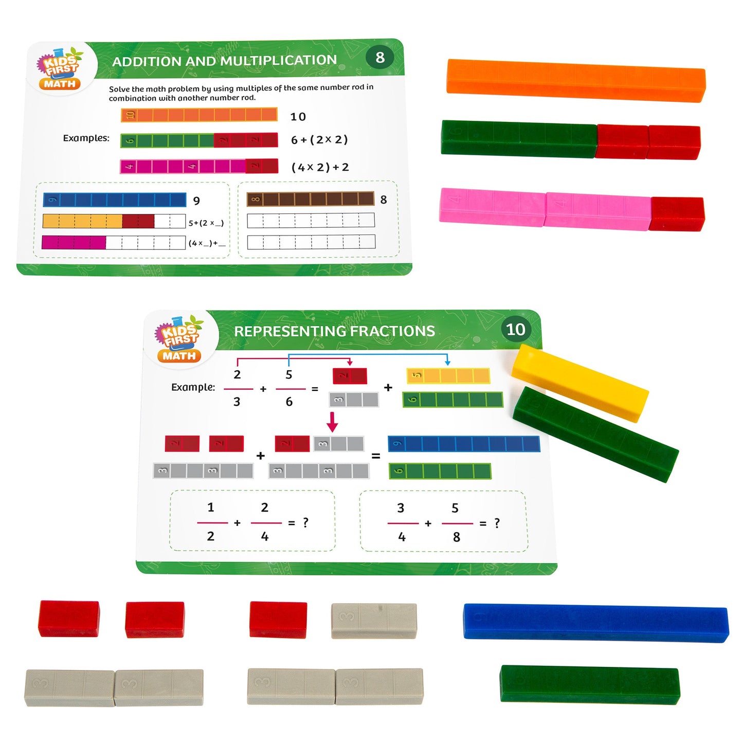  Kids First Math - Number Rods Math Kit With Activity Cards