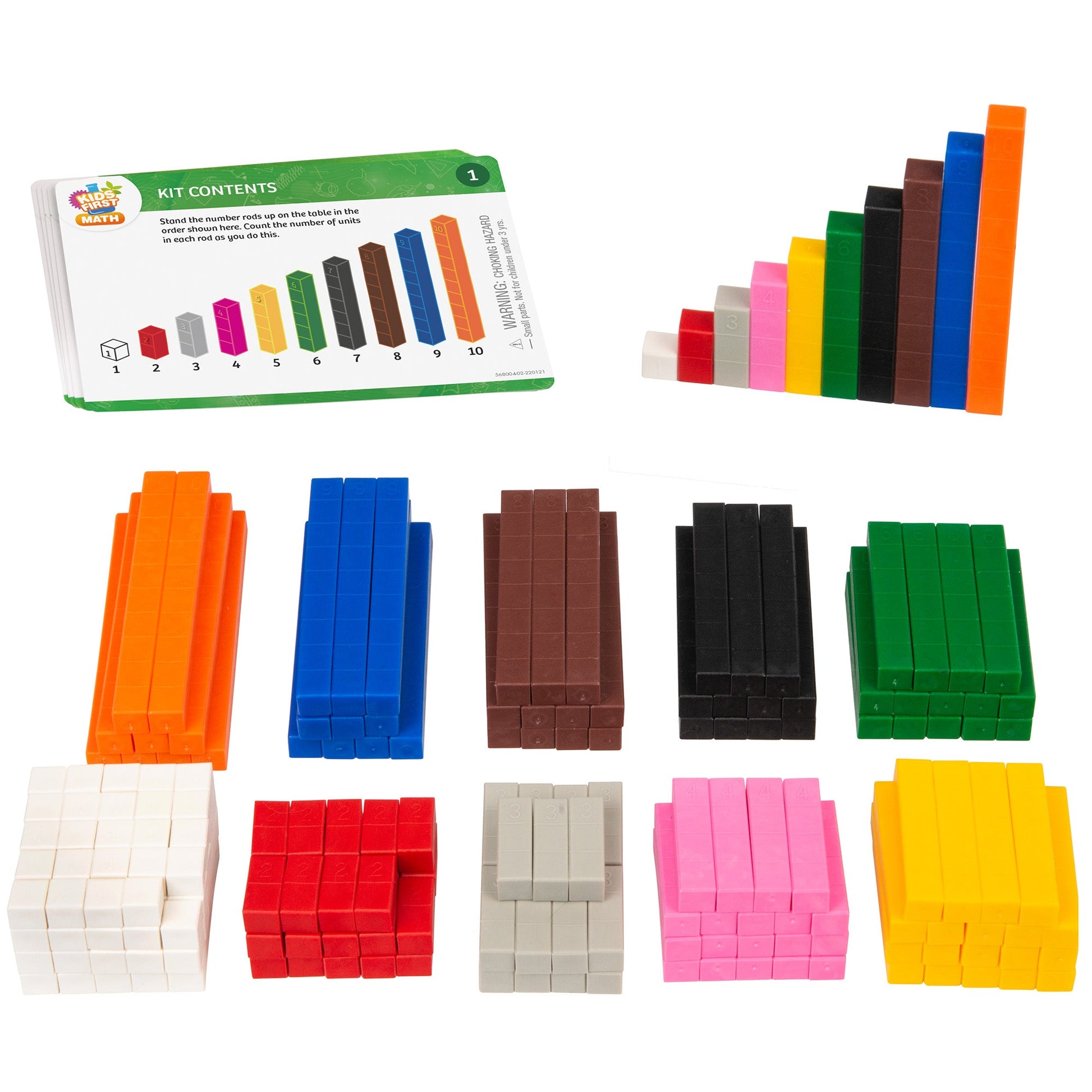  Kids First Math - Number Rods Math Kit With Activity Cards