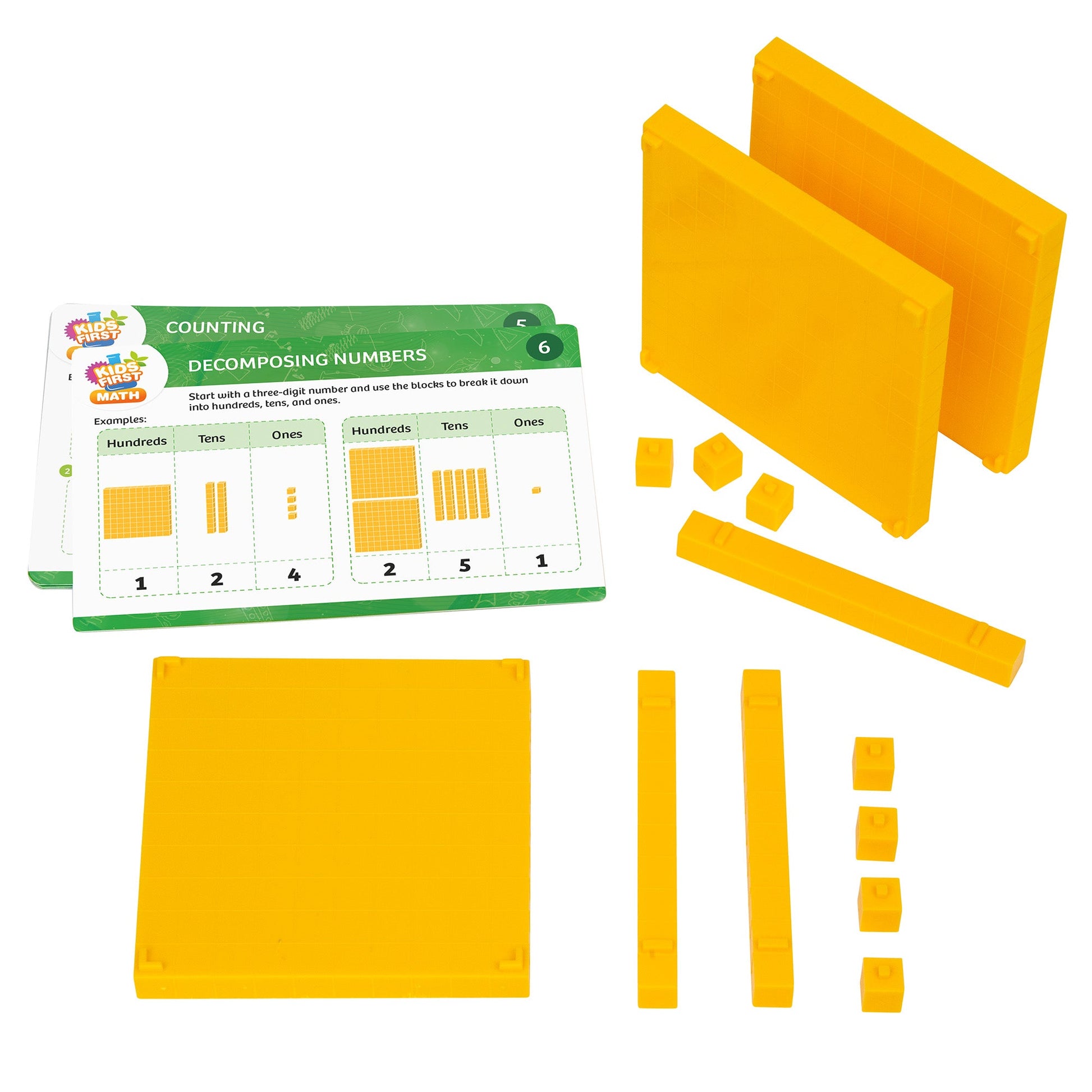  Kids First Math - Base Ten Blocks Math Kit With Activity Cards