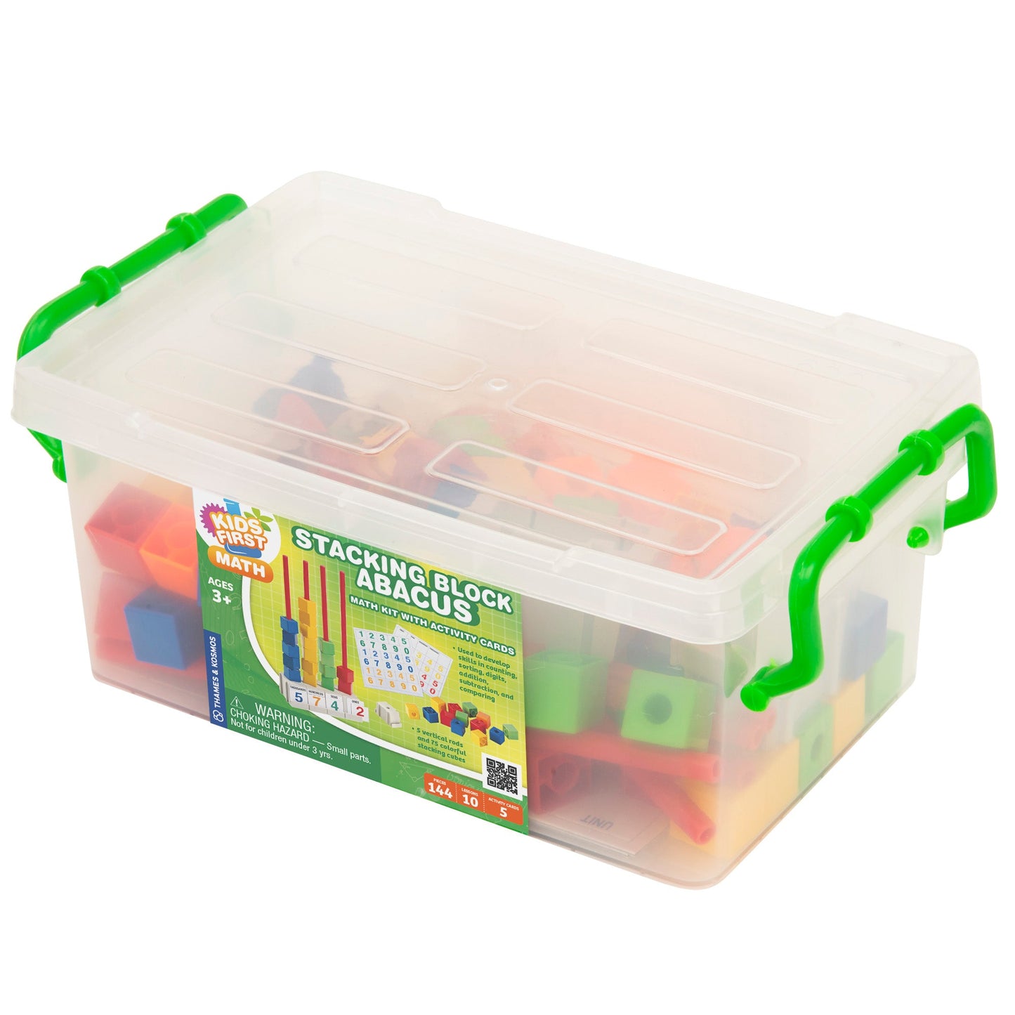  Kids First Math - Stacking Block Abacus Math Kit With Activity Cards