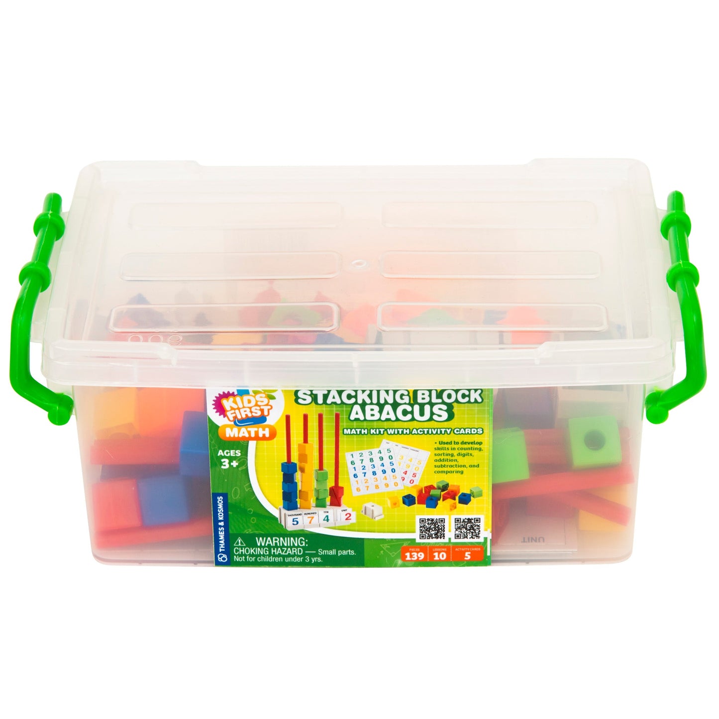  Kids First Math - Stacking Block Abacus Math Kit With Activity Cards