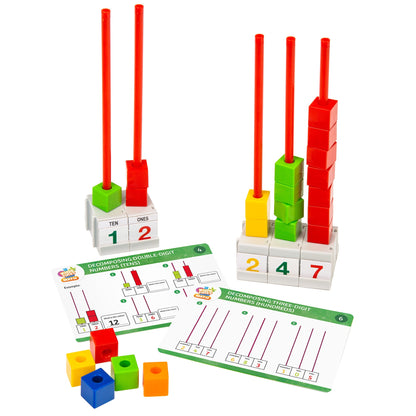  Kids First Math - Stacking Block Abacus Math Kit With Activity Cards