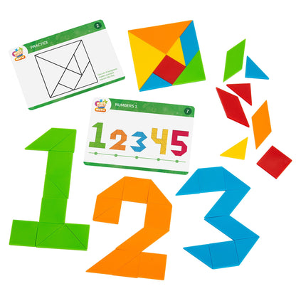  Kids First Math - Tangram Shapes Math Kit With Activity Cards