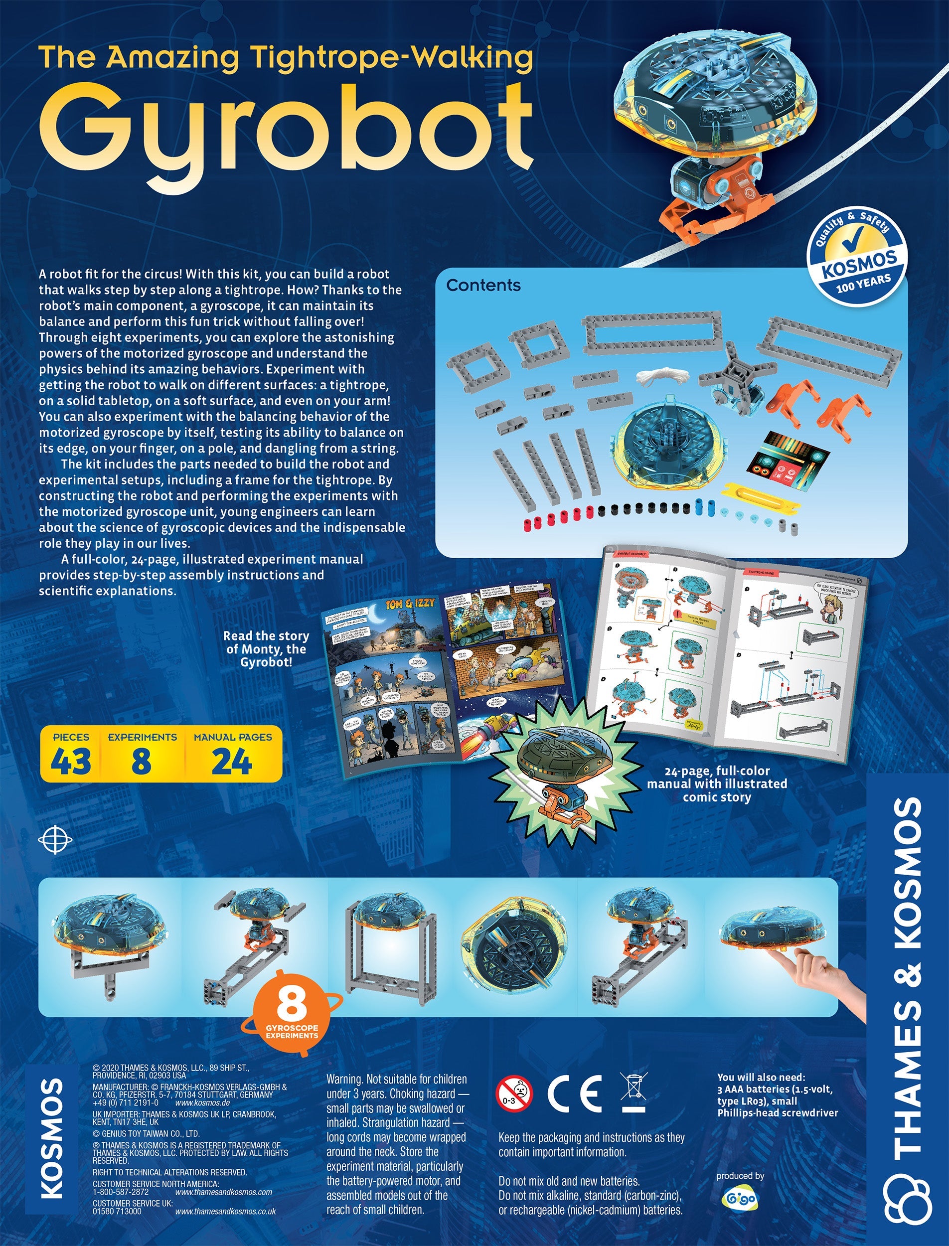  The Amazing Tightrope-Walking Gyrobot - STEM Experiment Kit