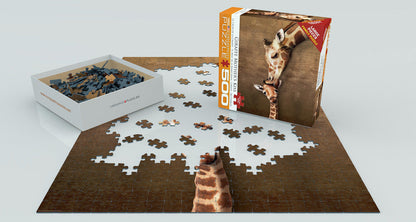  Giraffe Mother's Kiss 500 Piece Puzzle