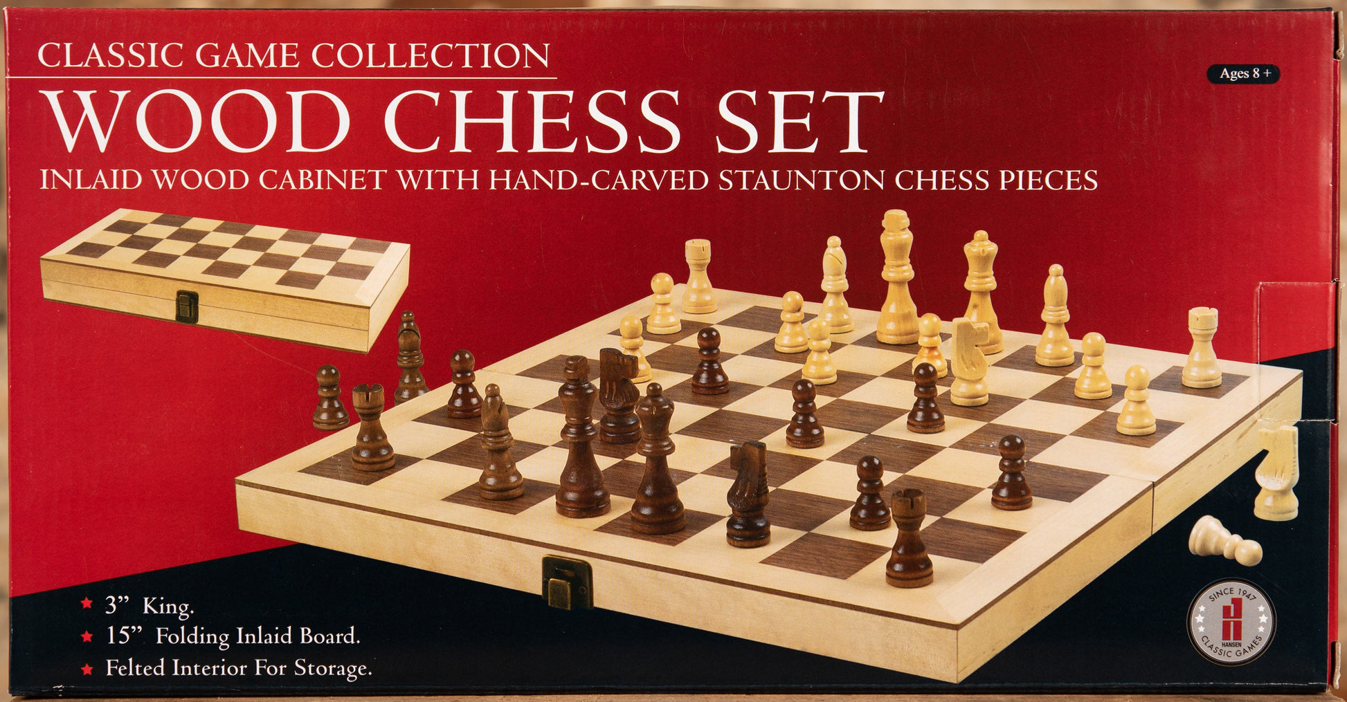  Chess Set - Deluxe Wooden Set 15" IMAGE
