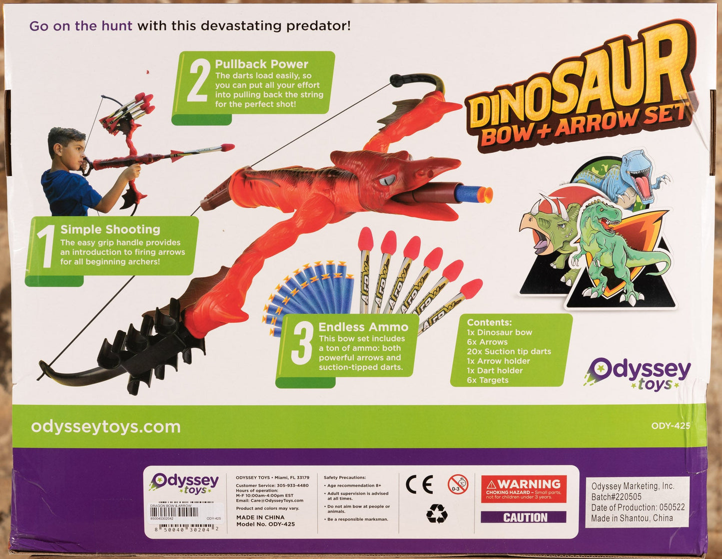  Dinosaur Bow & Arrow Set