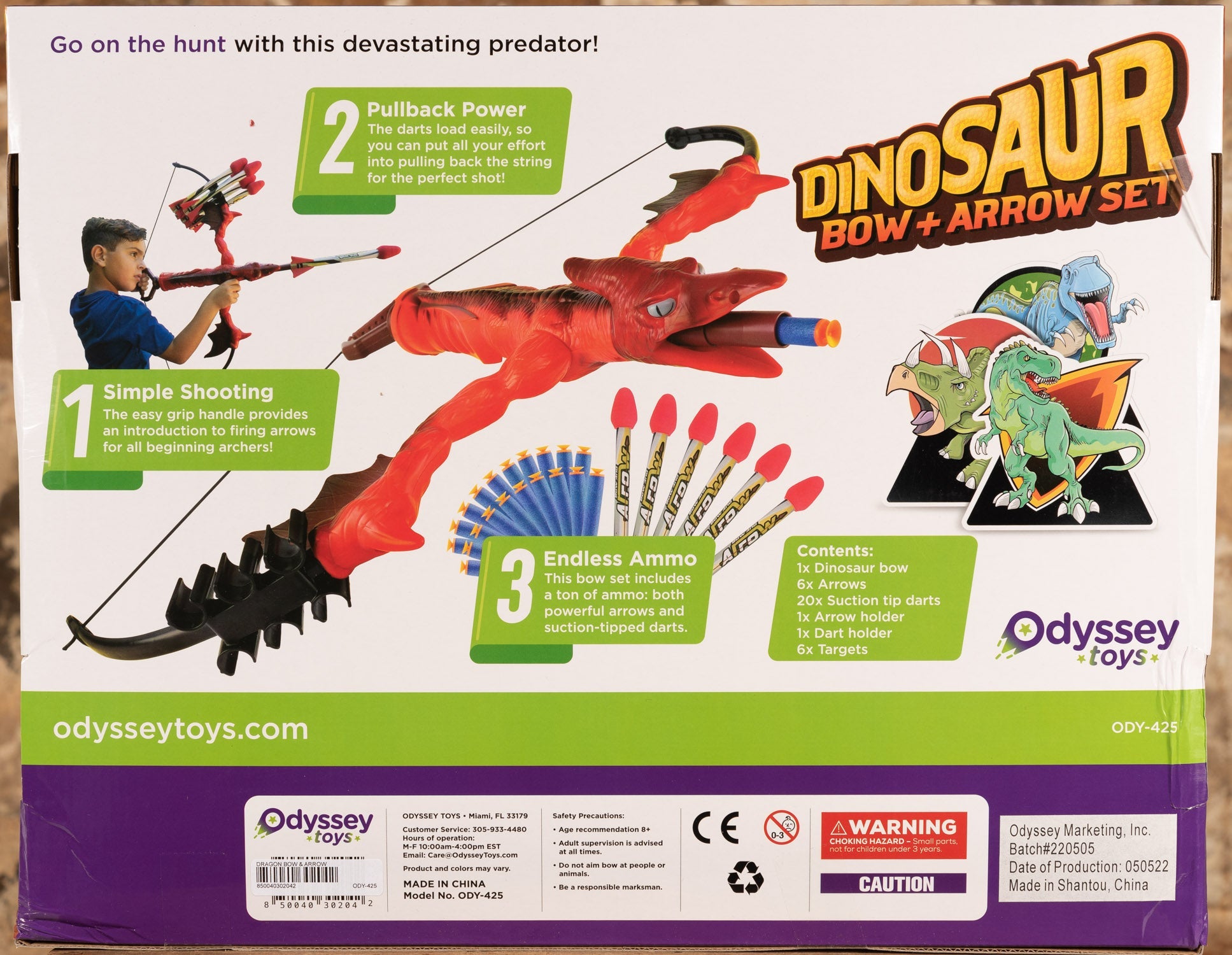  Dinosaur Bow & Arrow Set