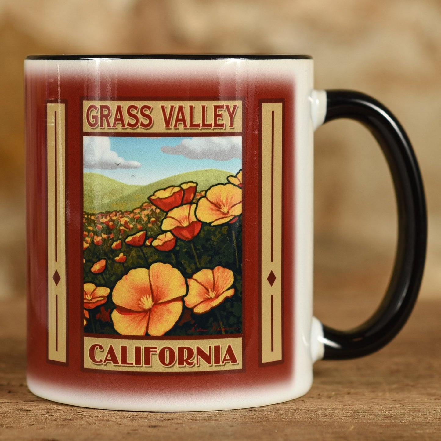  Mug 11oz - Grass Valley Poppies