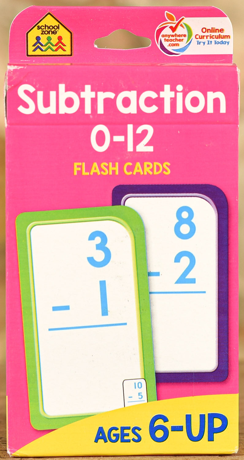  Flash Cards School Zone - Subtraction 0 - 12