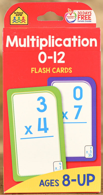  Flash Cards School Zone - Multiplication 0 - 12