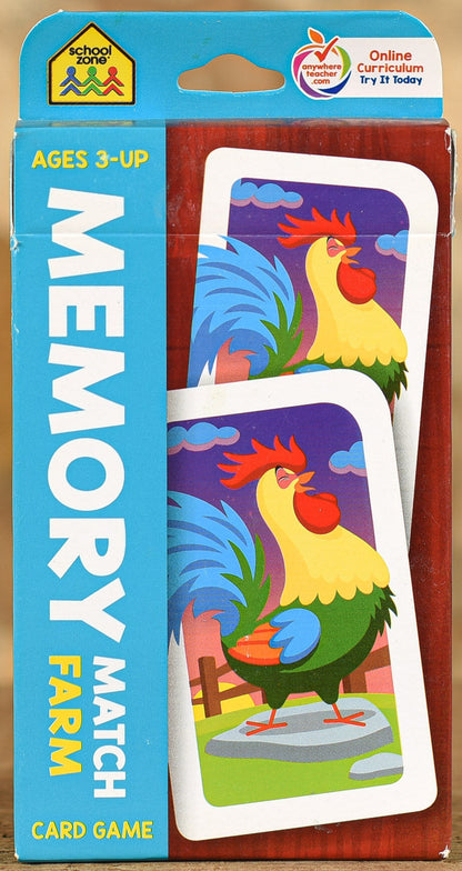  Card Game School Zone - Memory Match Farm