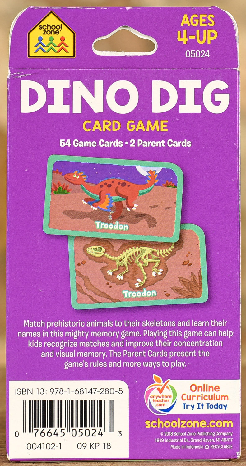  Card Game School Zone - Dino Dig