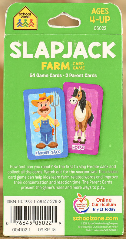  Card Game School Zone - Slapjack Farm