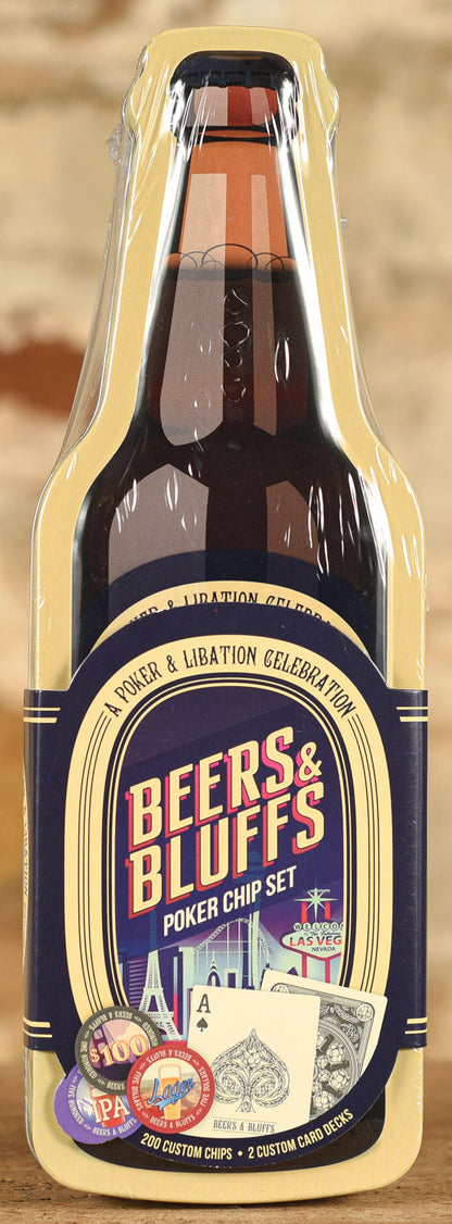  Beers & Bluffs - Poker Chip Set In Tin