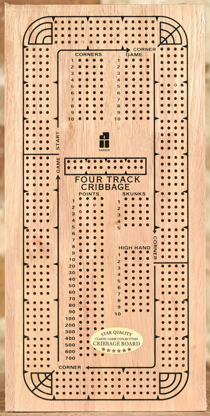  Cribbage - Wooden 4 Track Board