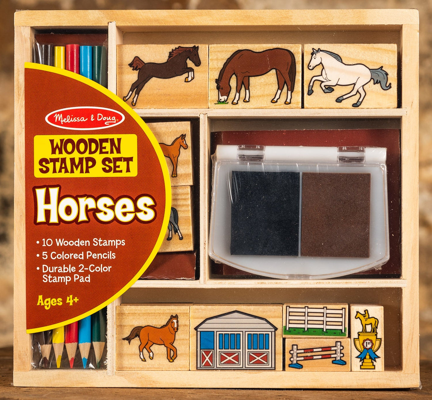  Wooden Stamp Set - Horses