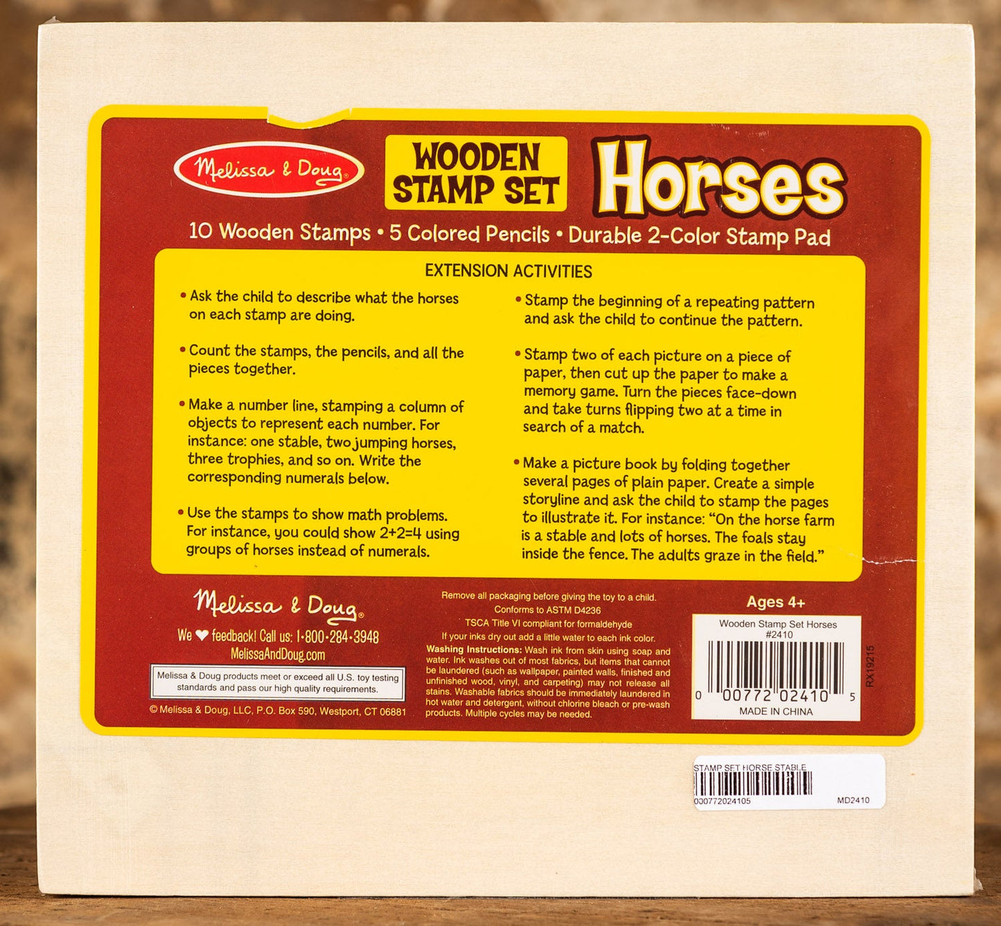  Wooden Stamp Set - Horses
