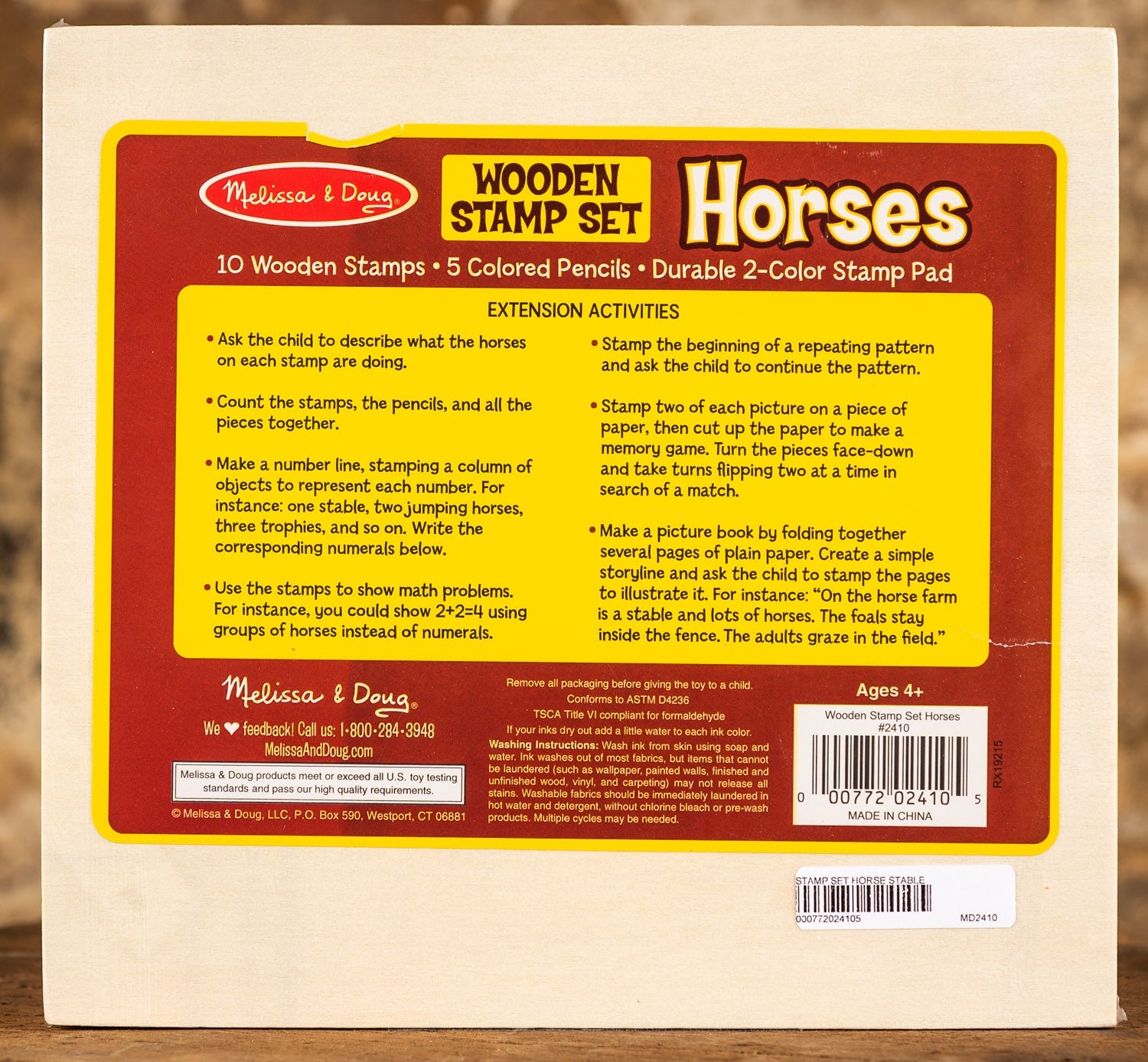  Wooden Stamp Set - Horses