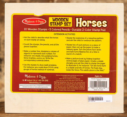  Wooden Stamp Set - Horses