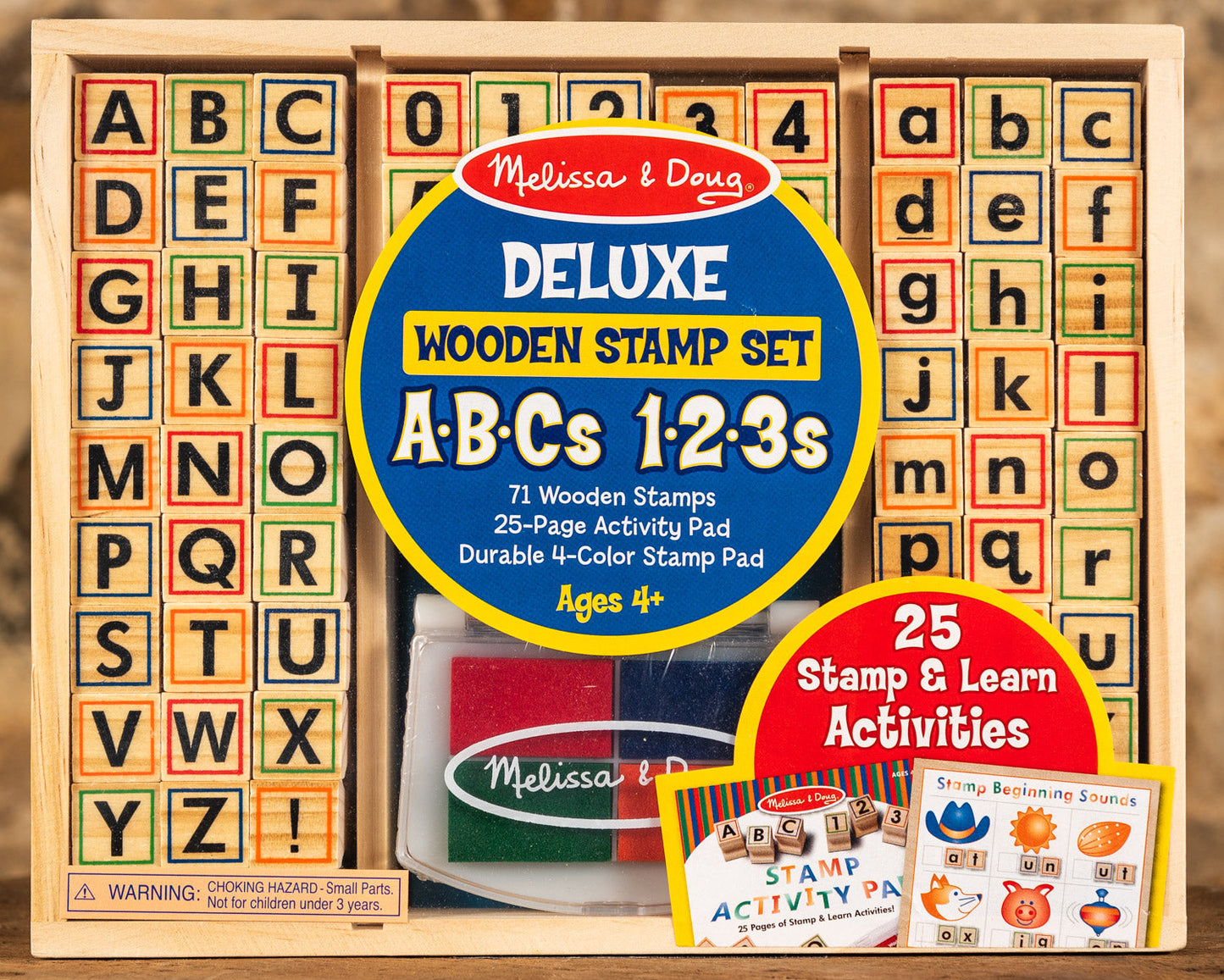  Wooden Stamp Set - Deluxe ABC's & 123's