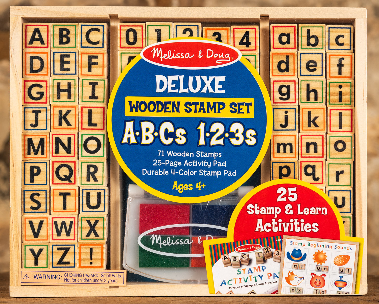  Wooden Stamp Set - Deluxe ABC's & 123's