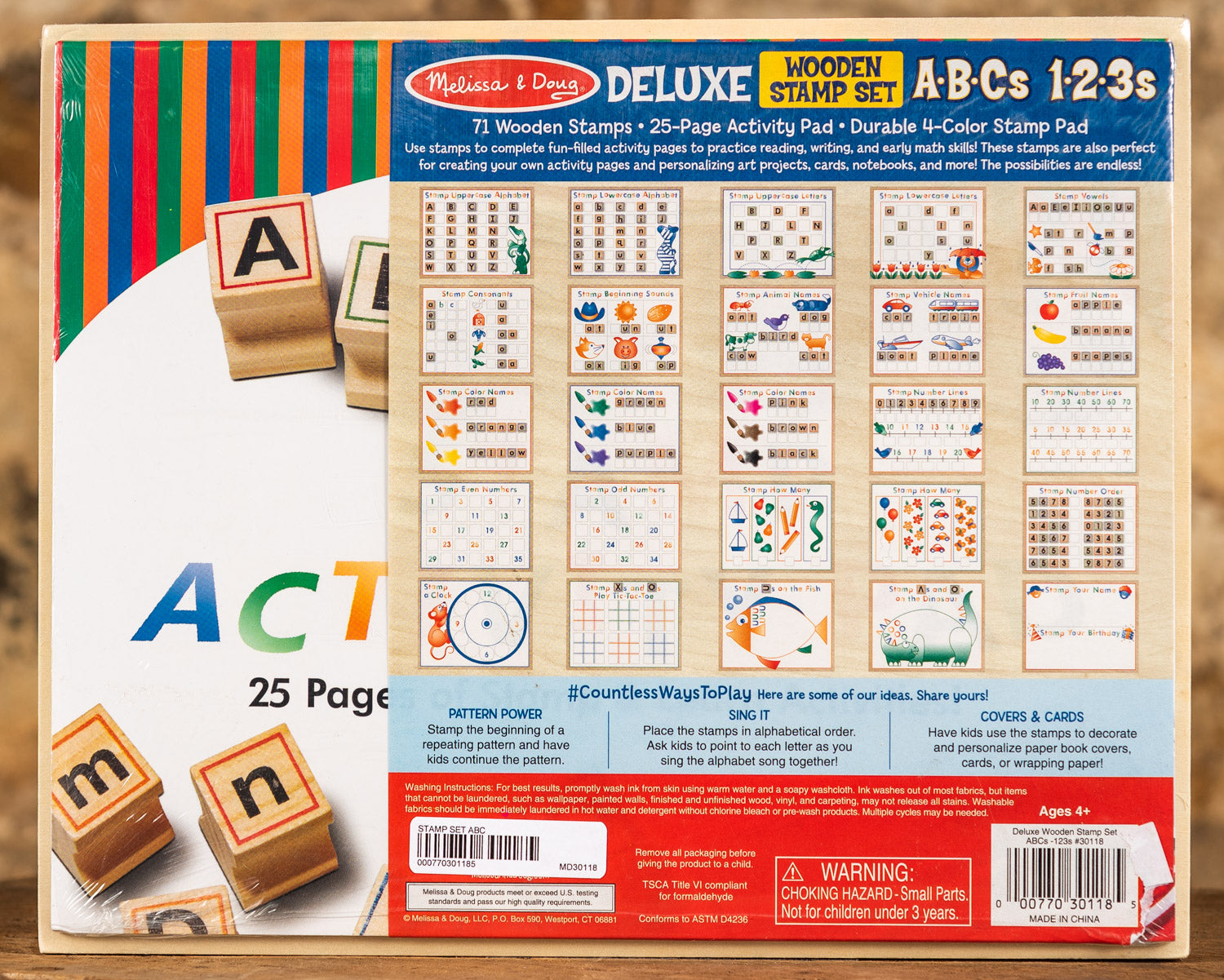  Wooden Stamp Set - Deluxe ABC's & 123's