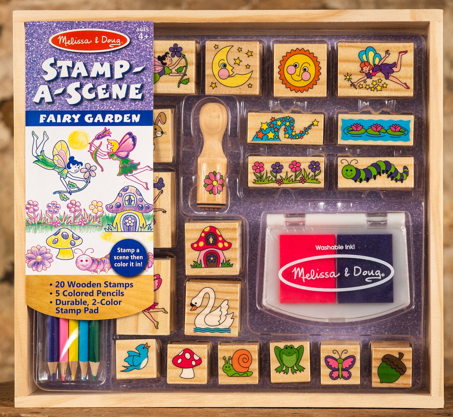 Wooden Stamp Set - Stamp A Scene - Fairy Garden