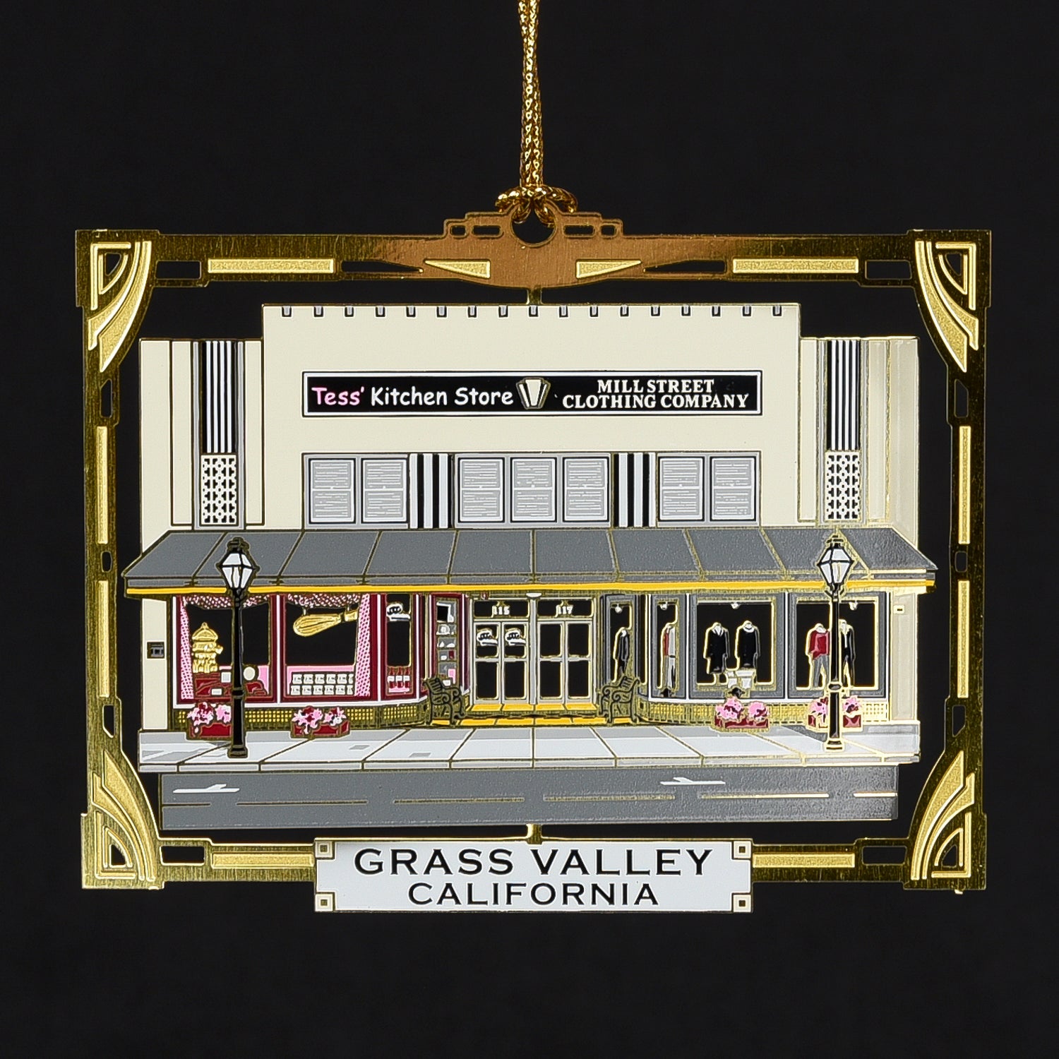  Downtown Grass Valley Ornament - Tess' Kitchen Store & Mill St. Clothing (2018)
