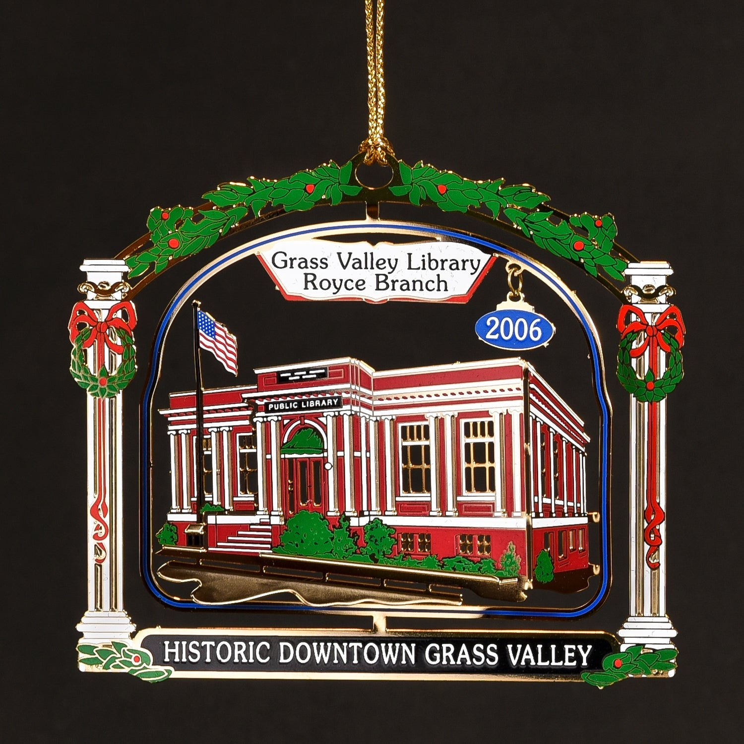  Downtown Grass Valley Ornament - The Library (2006)