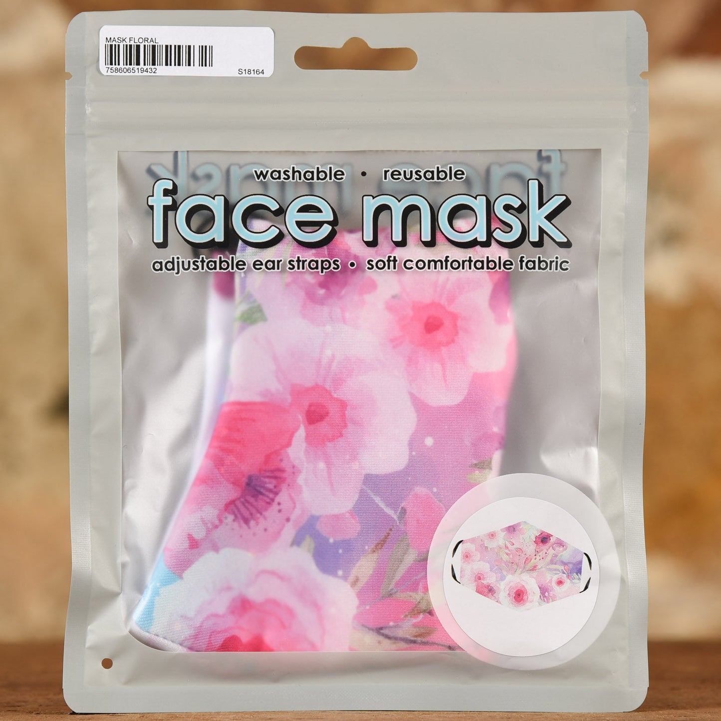  Floral Mask- Adult Size