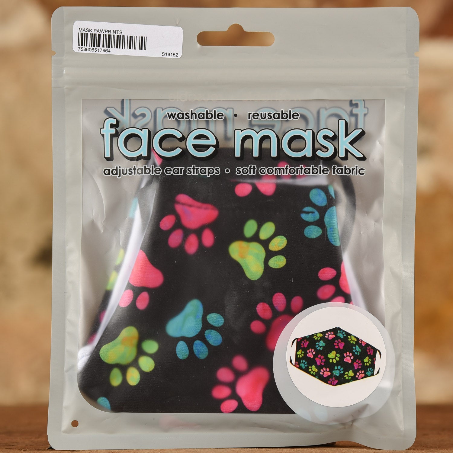  Pawprints Mask- Adult Size