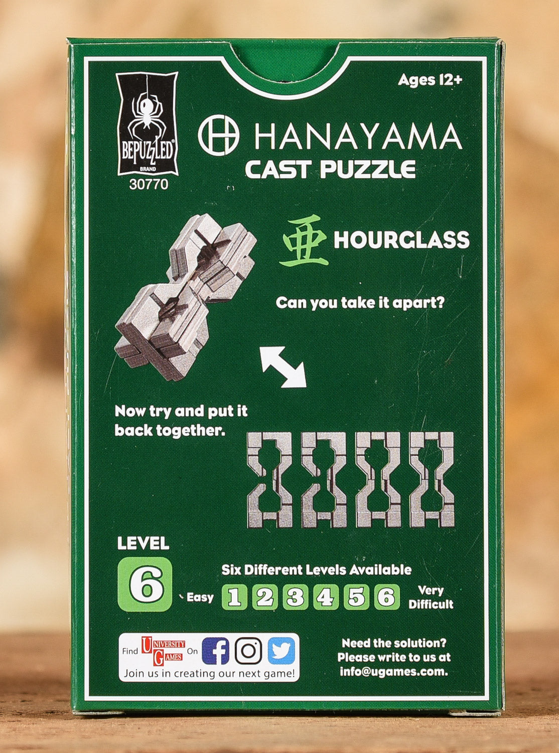  Hanayama Cast Puzzle - Level 6 - Hourglass