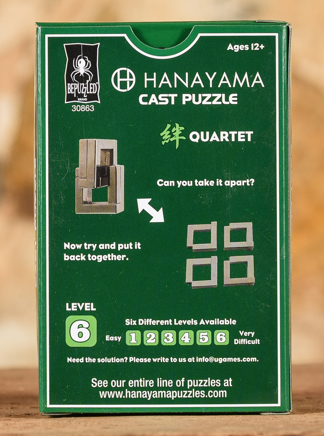  Hanayama Cast Puzzle - Level 6 - Quartet