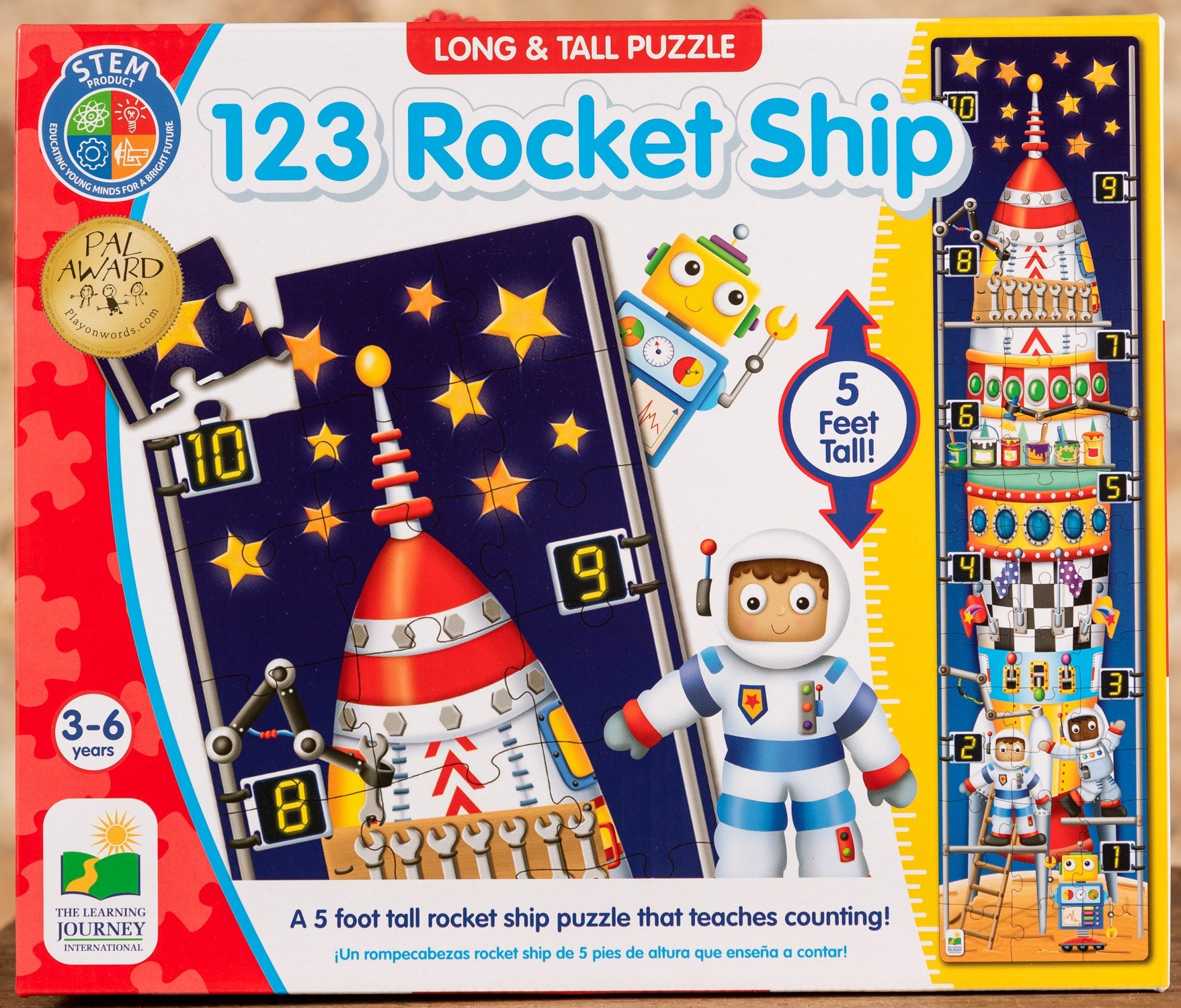 123 Rocket Ship - 50+ Piece Long & Tall Floor Puzzle