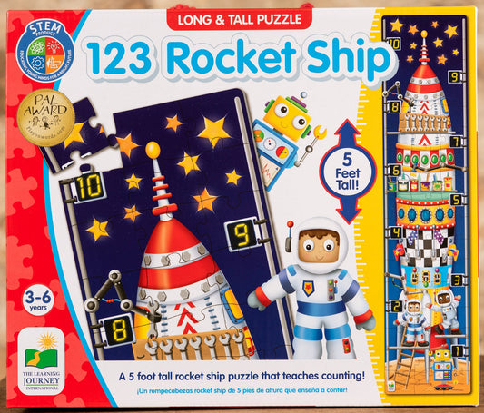  123 Rocket Ship - 50+ Piece Long & Tall Floor Puzzle